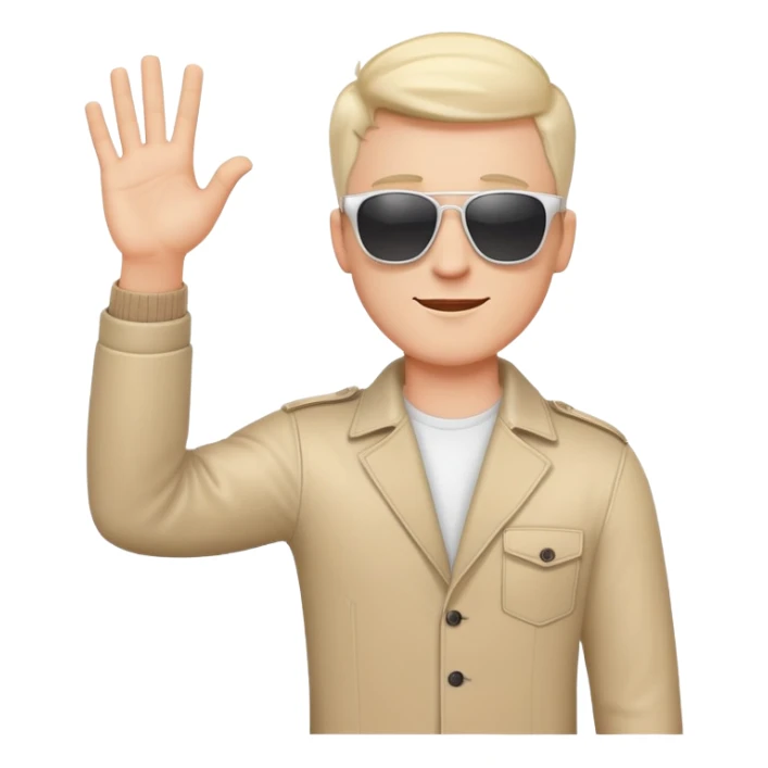 cool white man standing on stage in sunglasses and raising one hand sticker