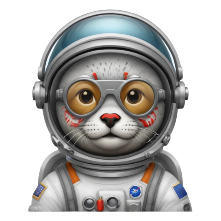 seal wearing glasses in astronaut helmet sticker