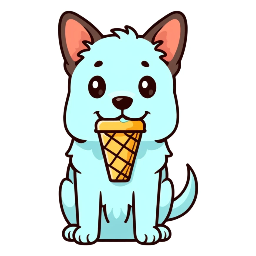 Dog mangia gelato sticker