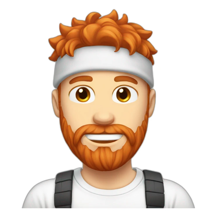 red-bearded-anime-adult-guy-white-teeth-white-tshirt sticker