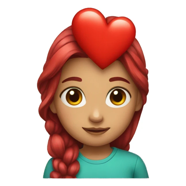 A Girl with a big red heart sticker