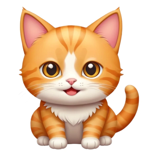 a cute and funny cartoon cat sticker, colorful, exaggerated expression, playful pose, kawaii style, white background, high resolution, chibi style
 sticker