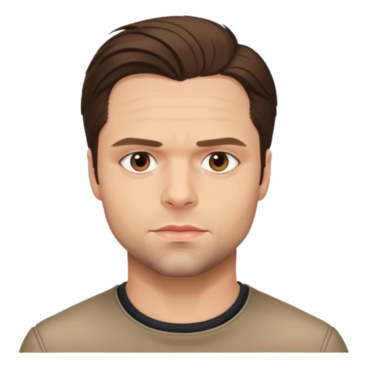 face of Sebastian Stan, neutral expression sticker