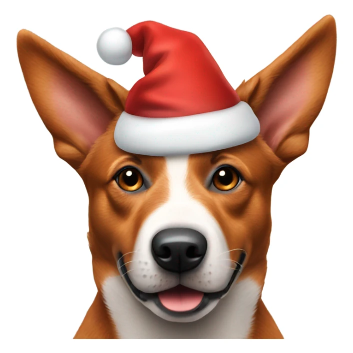 Red Australian cattle dog wearing a Santa hat  sticker