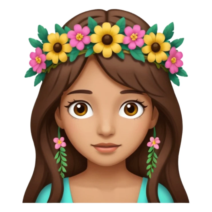 latina girl with long brown hair and lashes sticker