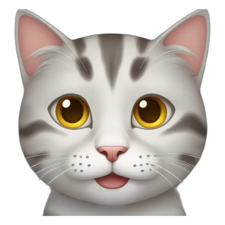 cat with a big smile and in a phone call sticker