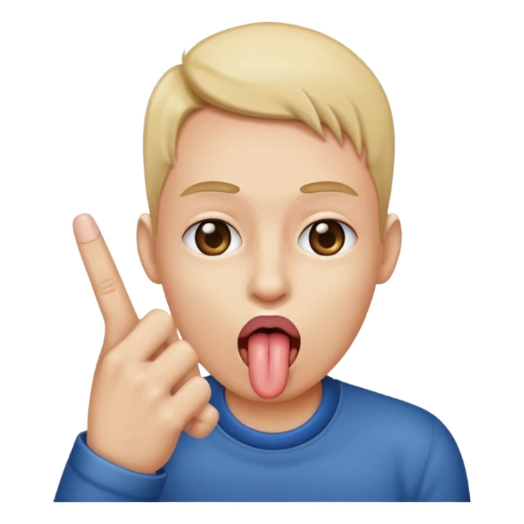 Middle finger with tongue sticking out sided eyeing sticker