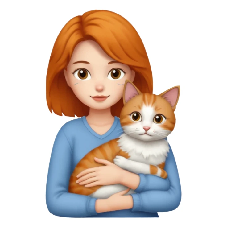 Cat with woman sticker
