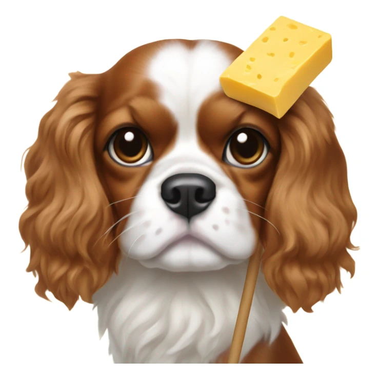 King Charles cavalier on a stick of butter sticker