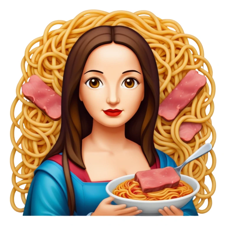 pop art monalisa SPAM meat spaghettio slop  sticker
