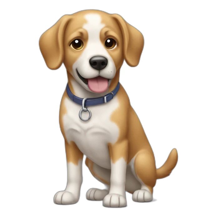 chien debout qui fait du youkoulele sticker