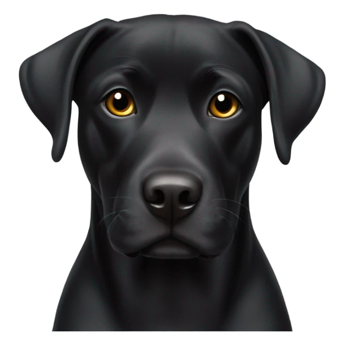 Black Labrador mixed with a Staffy with a white patch on his chest sticker