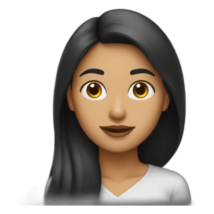 mujer pelo largo negro con perro maltés blsnco sticker