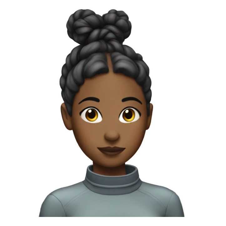 Girl with back hair in space buns  sticker