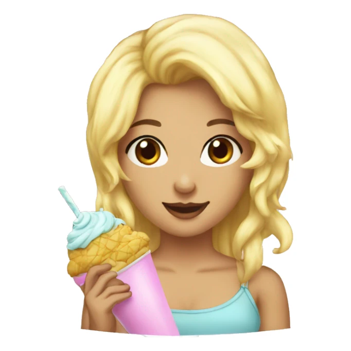 i want a girl who east iceream sticker