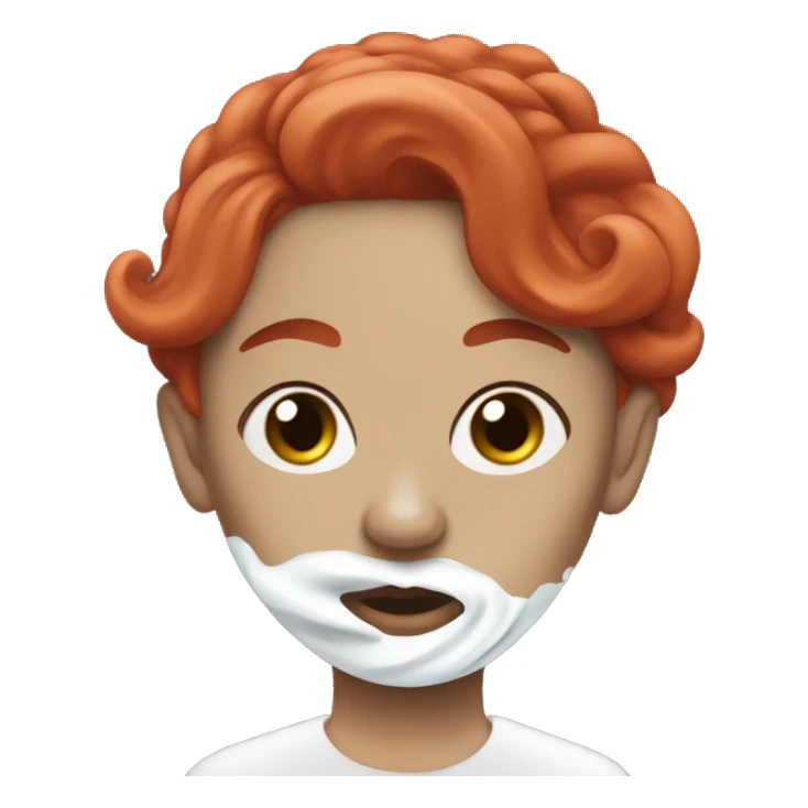 Red haired goth Woman with shaving cream on her face sticker