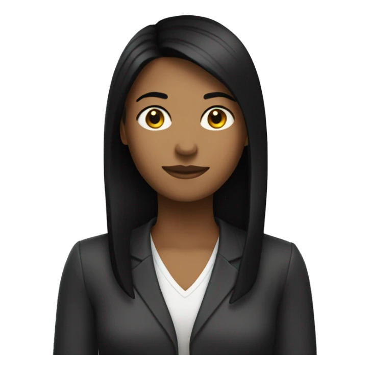 computer woman dark, straight, medium-length black hair sticker