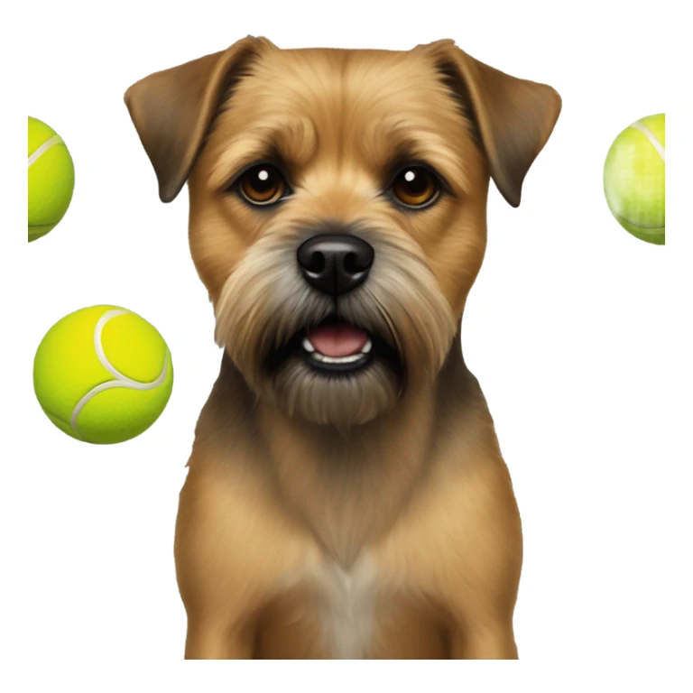 Border Terrier add tennis ball on ground in front sticker