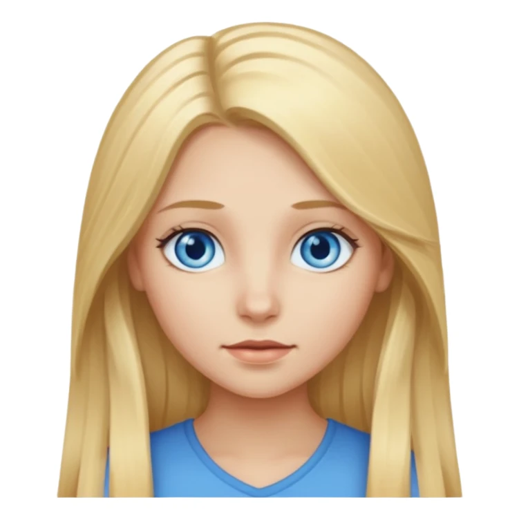 A girl with long blonde hair and blue eyes sticker