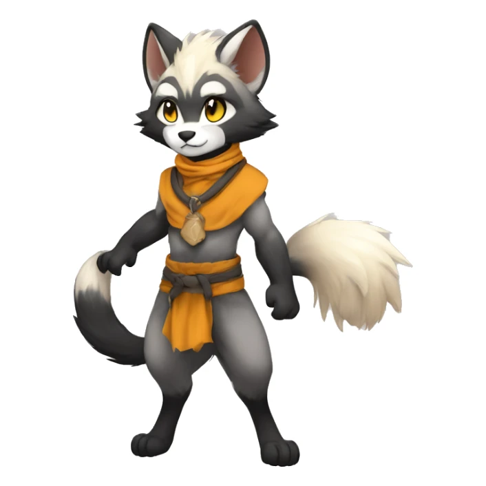 Kemono-style, Chibi, Anthro-Fur-Sona-Fakémon, apparels, Full Body sticker