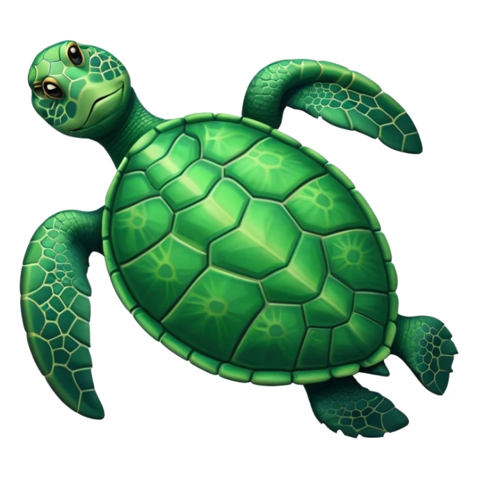 Can you please generate a simple turtle emoji like a sea turtle but viewed from above sticker