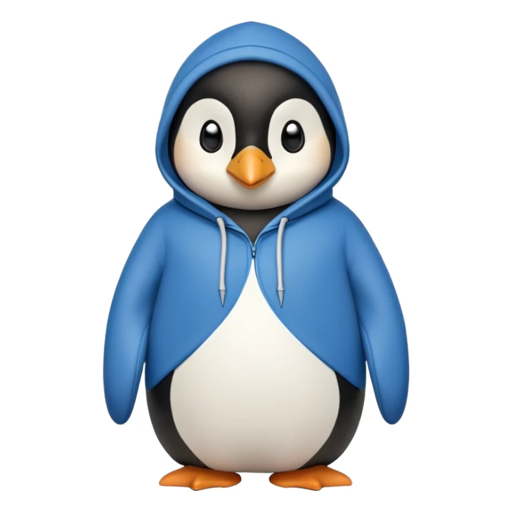 friendly anthropomorphised penguin in a hoodie and jeans standing with arms folded sticker