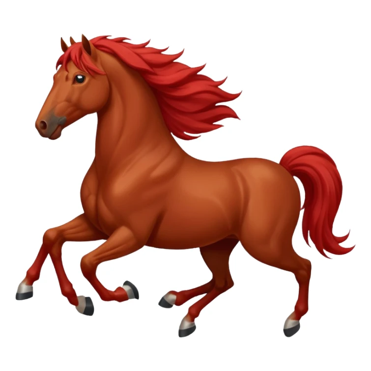 Liver red horse with a long flowing mane galloping sticker