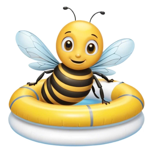Biene im Pool auf schwimmreifen sticker