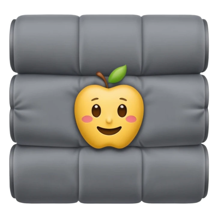 cozy weighted blanket, folded and inviting, apple style emoji sticker