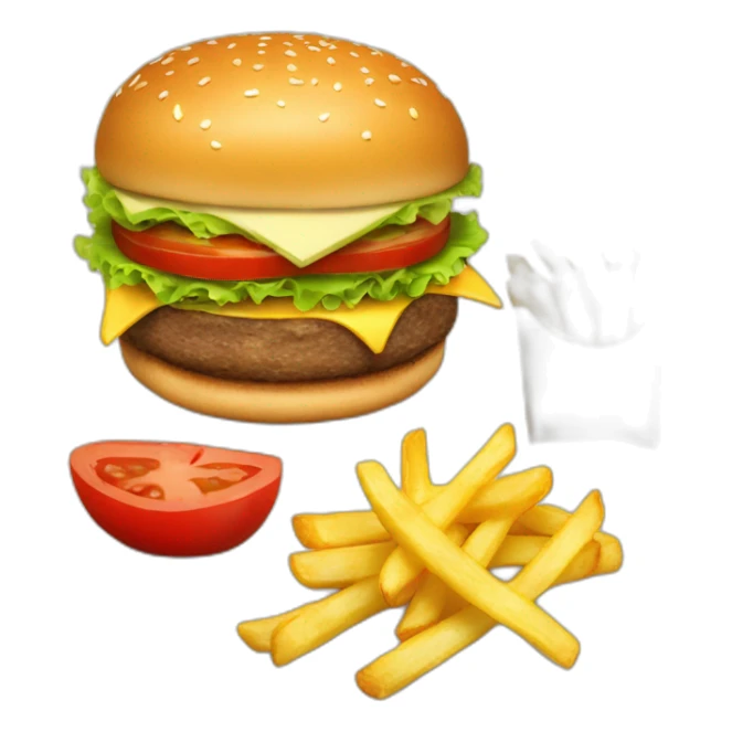 Burger and French fries  sticker