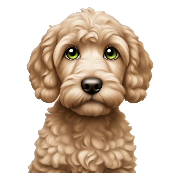 Apricot cute Cockapoo puppy grey green eyes sticker