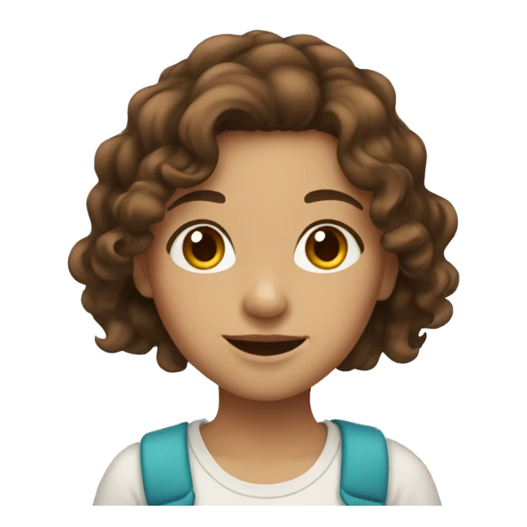 girl with brown wavy hair and brown eyes  sticker