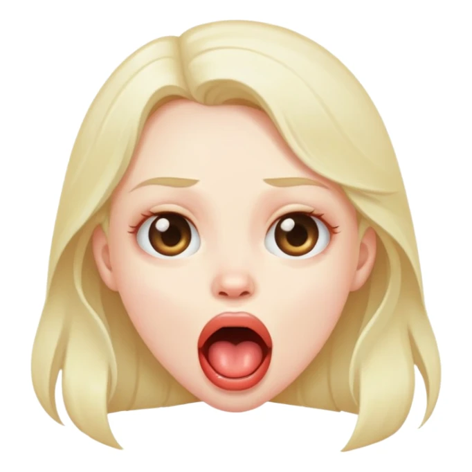 Girl drooling out her mouth sticker