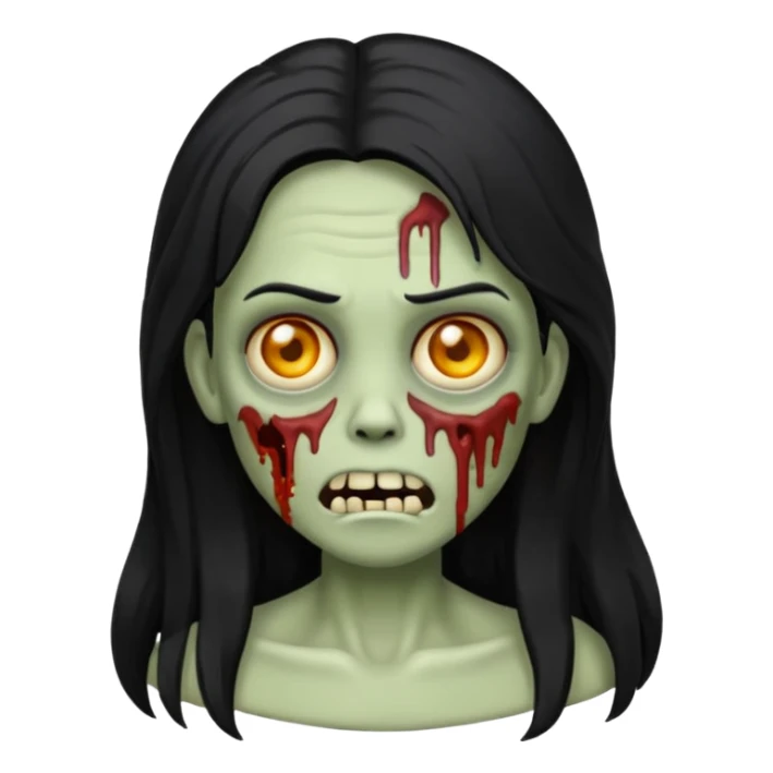 Emoji de zumbi de cabelo longo sticker