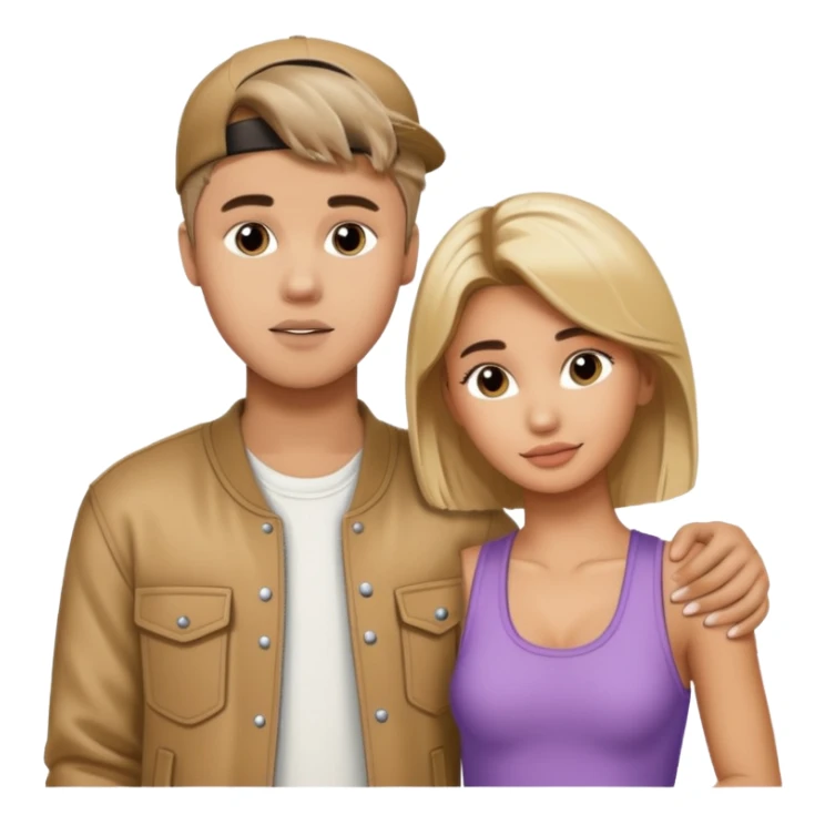Justin bieber et hailey bieber ensemble voir tous le corps  sticker