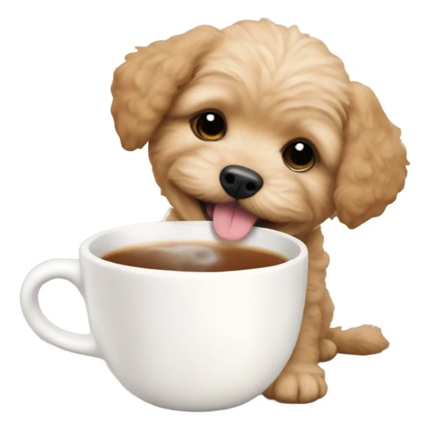 Chai the poochon puppy drinking chai  sticker