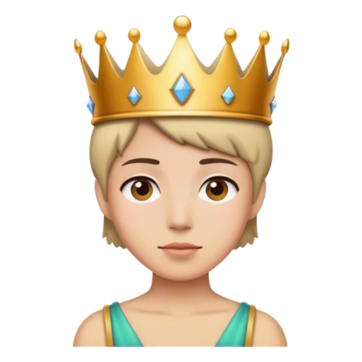 Wearing a crown short hair sticker