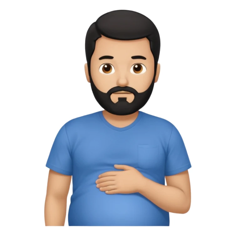 pregnant man with black beard and hair sticker