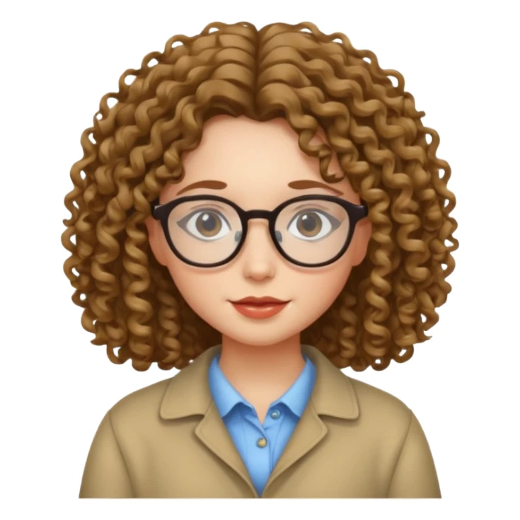una chica con rizos y el cabello suelto con gafas sticker