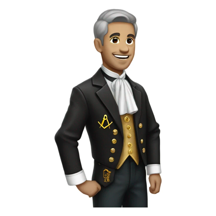 English FREEMASON wearing black jacket and Masonic Apron sticker