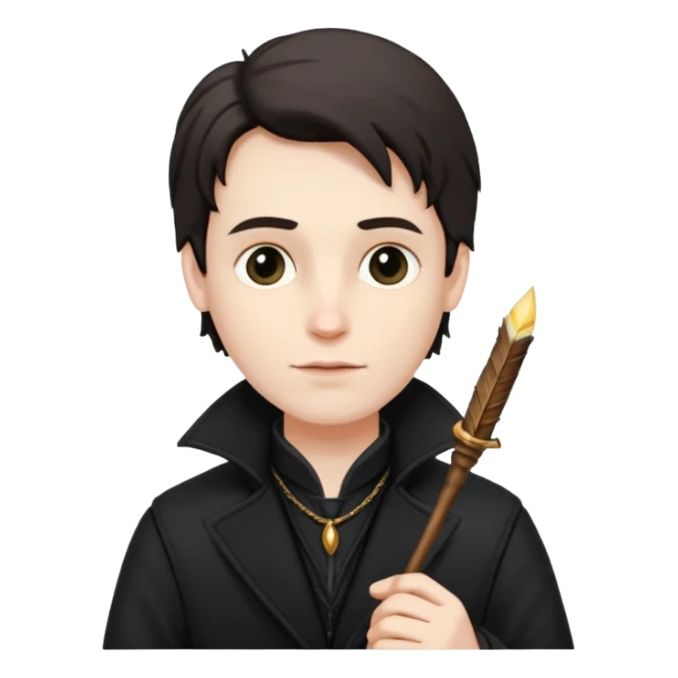 male poet holding a quill sticker