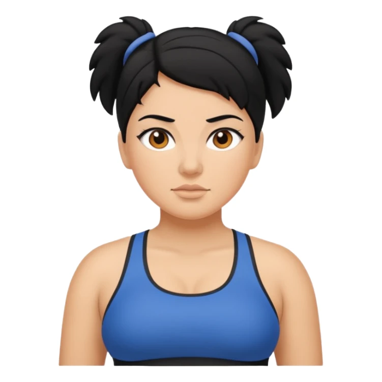 stocky woman running black hair sticker
