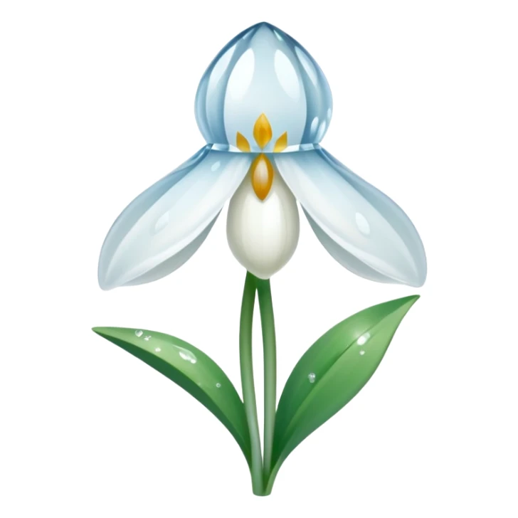 A pinterest magical snowdrop flower with a crystal  sticker