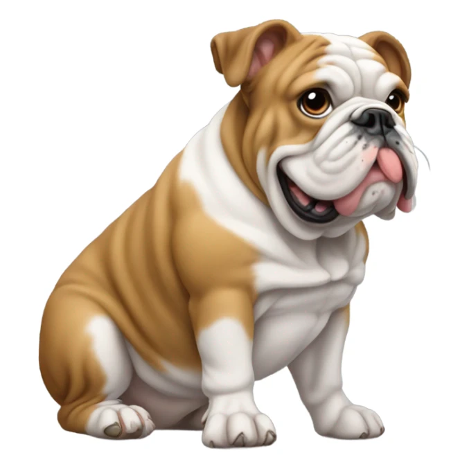 English bulldog pooping sticker