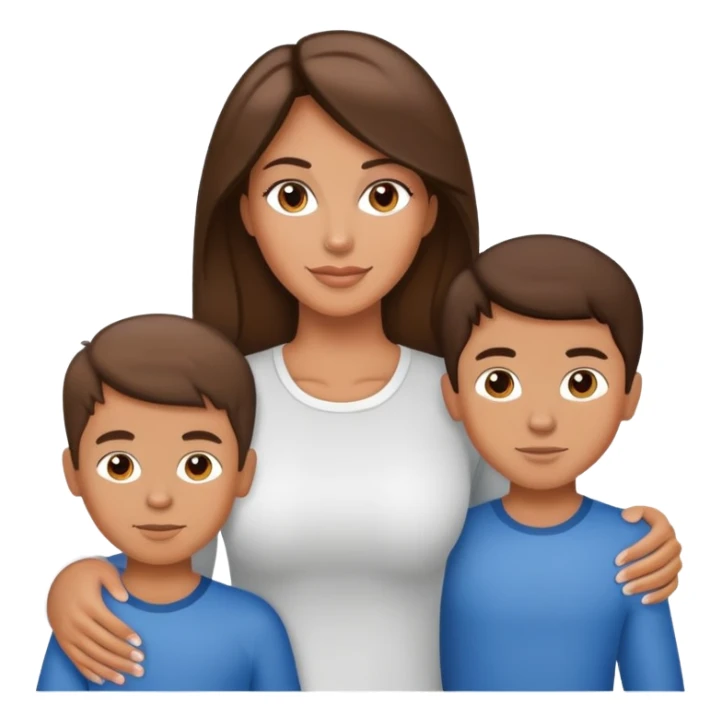 Light brunette beautiful fit mom with 3 sons sticker