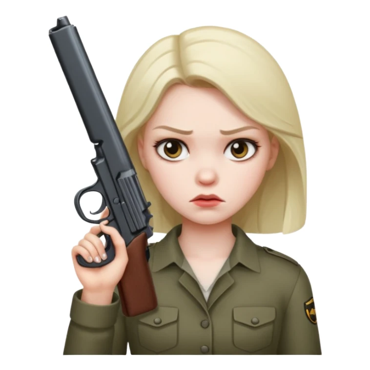 Annoyed Girl with a gun ￼ sticker