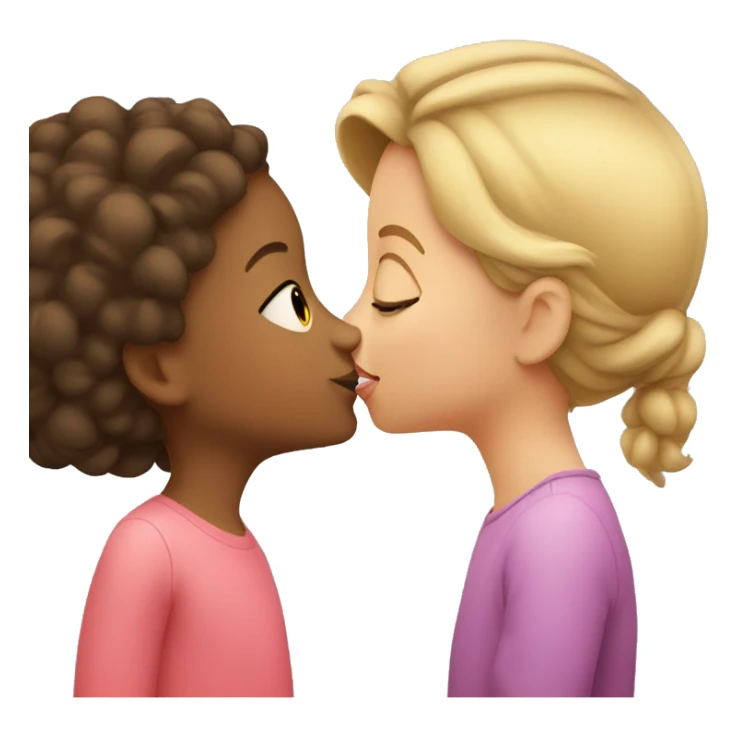 Little girl kissing her mom  sticker