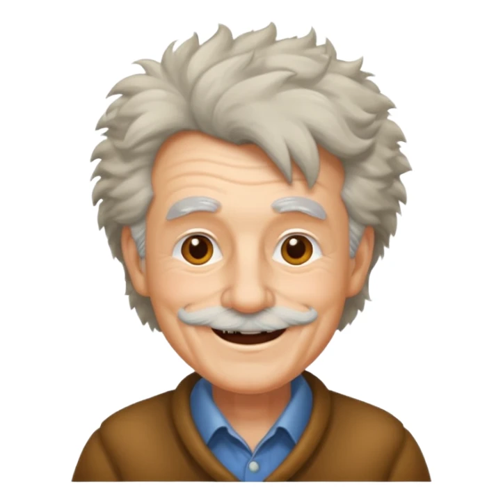 grandpa with furry hair sticker