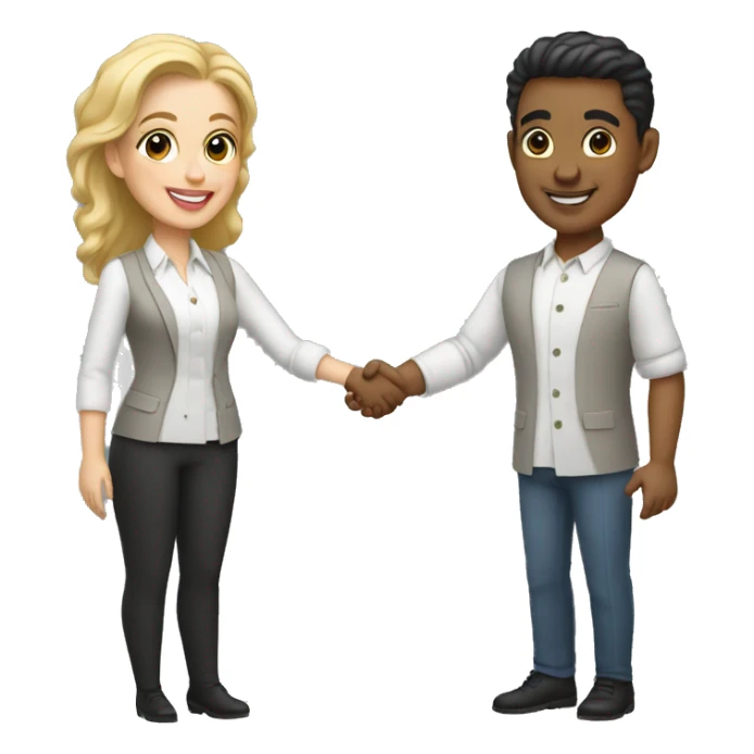 light-skinned restaurateur and blogger shake hands sticker
