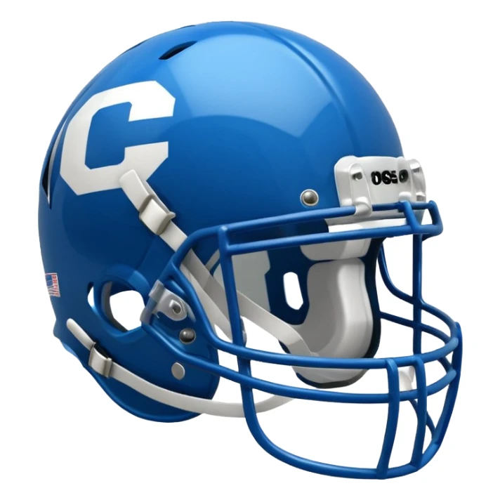 College football player helmet in blue color sticker